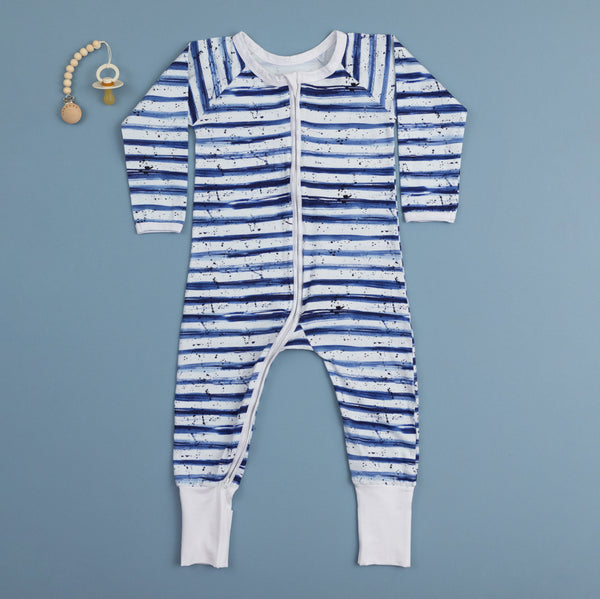 Indigo Grungy Stripes