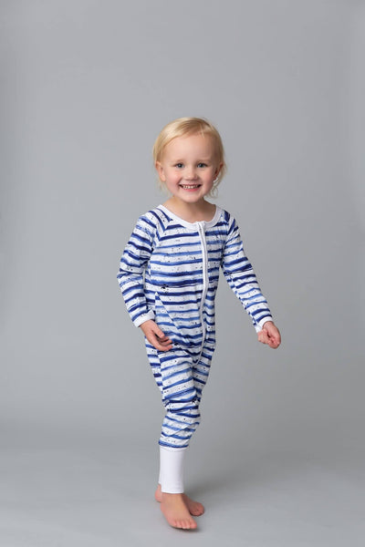 Indigo Grungy Stripes